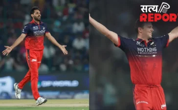 भुवनेश्वर और हेजलवुड का पावरप्ले में कोहराम, ताश के पत्तों की तरह बिखरा DC का टॉप ऑर्डर, 7 रन पर गिरे 5 विकेट