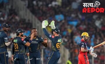 गुजरात टाइटंस ने आरसीबी को 155 पर किया ऑलआउट, 11 मैचों का सिलसिला थमा