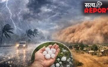 आंधी-बारिश, आसमान से बरस रहे बड़े-बड़े ओले, दिन में छाया अंधेरा-बिगडे हालात