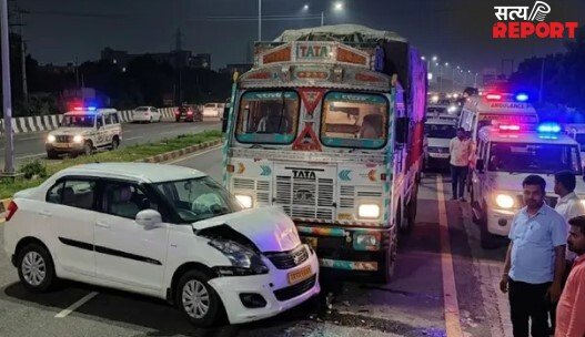 शादी से लौट रही कार की ट्रक से भयंकर भिडंत, पांच लोगों की मौत
