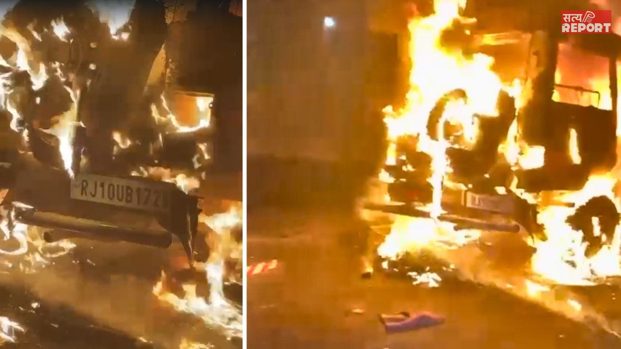 चूरू: बोलेरो और डंपर में टक्कर के बाद लगी आग… जिंदा जले तीन लोग