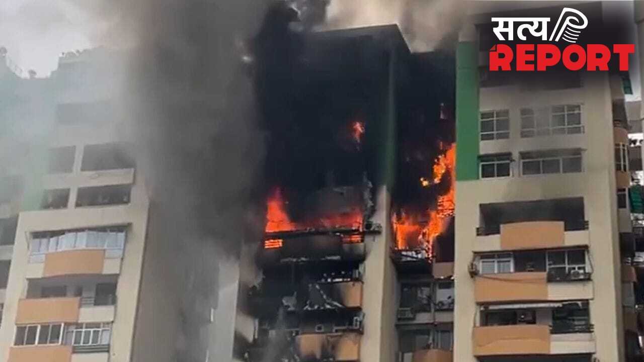 गाजियाबाद: इंदिरापुरम के गौर ग्रीन एवेन्यू में आग का तांडव, 9 से 12 वीं मंजिल तक 8 फ्लैट जलकर खाक