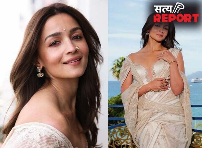 PHOTO GALLERY । Cannes 2026 के India Pavilion में Alia Bhatt का जलवा, पारंपरिक साड़ी को दिया Modern गाउन का Twist