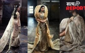 ईशा अंबानी हाथ में आम लेकर पहुंचीं मेट गाला! सोने के धागों से बनी साड़ी पहन लगीं राजकुमारी