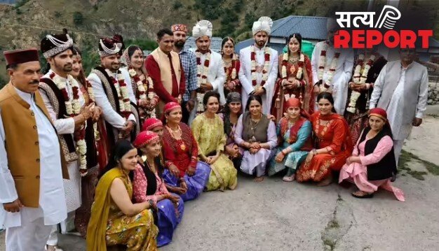 एक ही परिवार के 5 भाइयों की एक साथ शादी, बारात लेकर खुद पहुंचीं दुल्हनें!