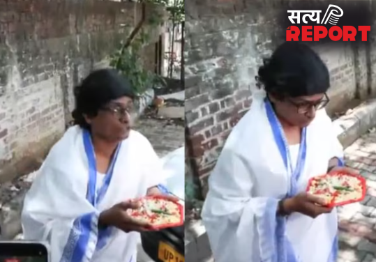 BJP हेडक्वार्टर पहुंच गईं ‘ममता दीदी’? हाथ में झालमुड़ी और वही अंदाज, रतन रंजन का ये स्वैग देख लोग दंग