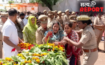 नूंह सड़क हादसे में जालौन के 4 पुलिसकर्मियों की दर्दनाक मौत, उरई पुलिस लाइन में नम आंखों से दी गई अंतिम विदाई