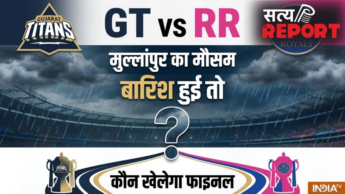 GT vs RR: आज कैसा रहेगा मुल्लांपुर में मौसम, बारिश हुई तो कौन सी खेलेगी फाइनल