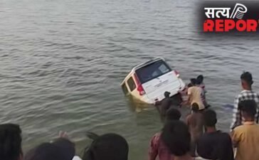 गंगा किनारे खड़ी गाड़ी में नहीं लगाया हैंड ब्रेक, लुढ़ककर नदी में समाई गाड़ी