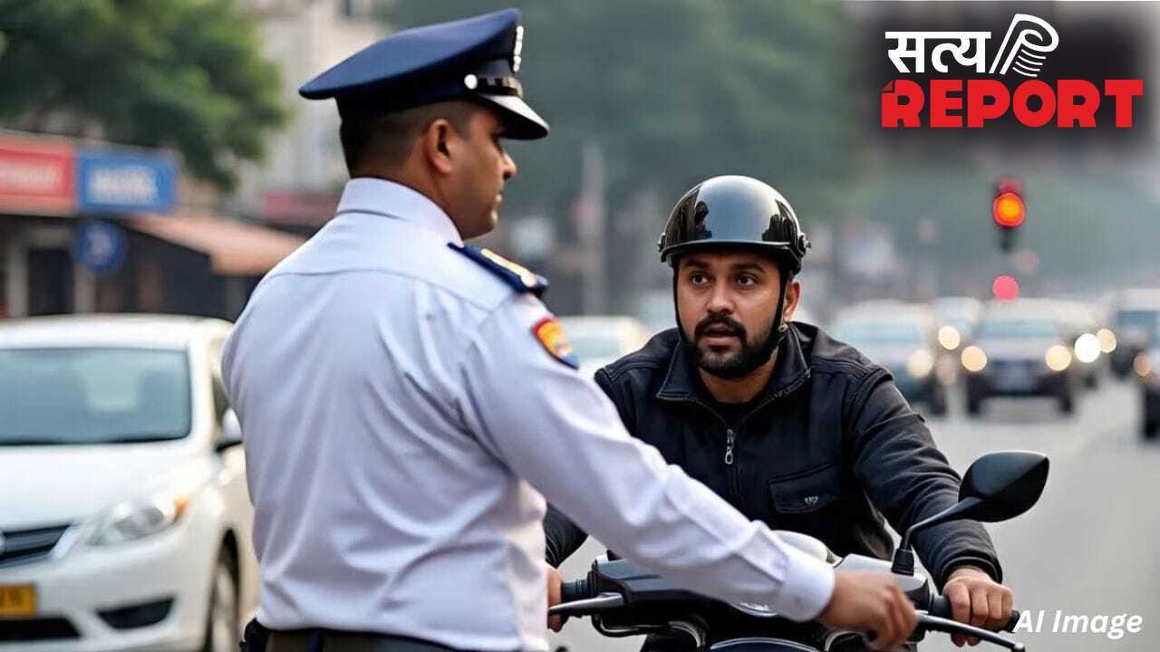 गजब! जिस युवक का चालान काटा, उसी ने खोली पोल; बिना हेलमेट घूमता दिखा नोएडा का ट्रैफिक सिपाही