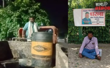 आगरा में PWD की खुली पोल! दूसरे दिन उखड़ी सड़क, पार्षद ने ट्रैक्टर-ट्रॉली रुकवाई