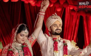 पहले DSP फिर दूल्हा बने तेज गेंदबाज आकाशदीप, 5 स्टार होटल में अक्षिता संग लिए सात फेरे, देखें तस्वीरें