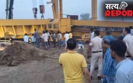 फरीदाबाद में फ्लाईओवर साइट पर पलटी क्रेन, एक मजदूर की मौत; कई दबे… रेस्क्यू जारी