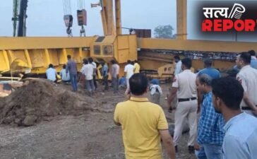 फरीदाबाद में फ्लाईओवर साइट पर पलटी क्रेन, एक मजदूर की मौत; कई दबे… रेस्क्यू जारी