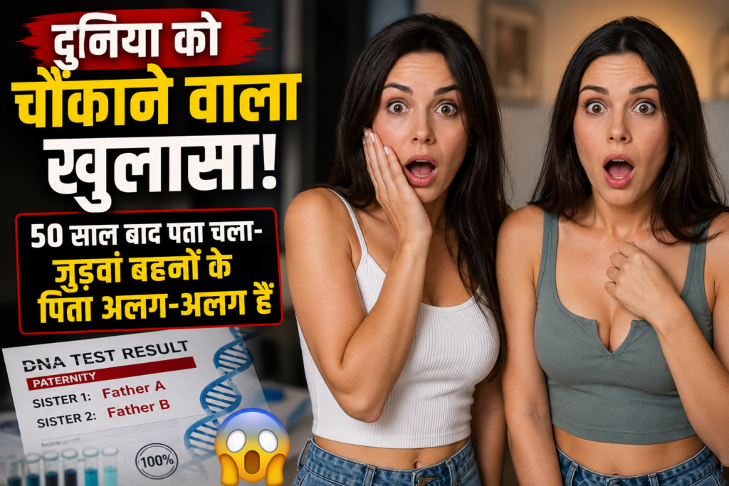 दुनिया को चौंकाने वाला खुलासा! 50 साल बाद पता चला— जुड़वां बहनों के पिता अलग-अलग हैं..
