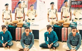 नागपुर RPF का ऑपरेशन नार्कोस: गांधीधाम एक्सप्रेस से 42.86 लाख का गांजा जब्त, ओडिशा के 2 तस्कर गिरफ्तार