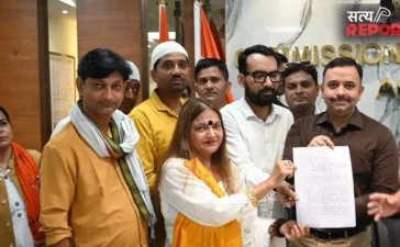 आगरा में नाज़िया इलाही के खिलाफ कार्रवाई की मांग, सशक्त पीली सेना ने डीसीपी को सौंपा ज्ञापन