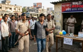 चंद्रपुर में तलवार से केक काटना पड़ा भारी, LCB ने युवक को किया अरेस्ट, दूसरा आरोपी फरार