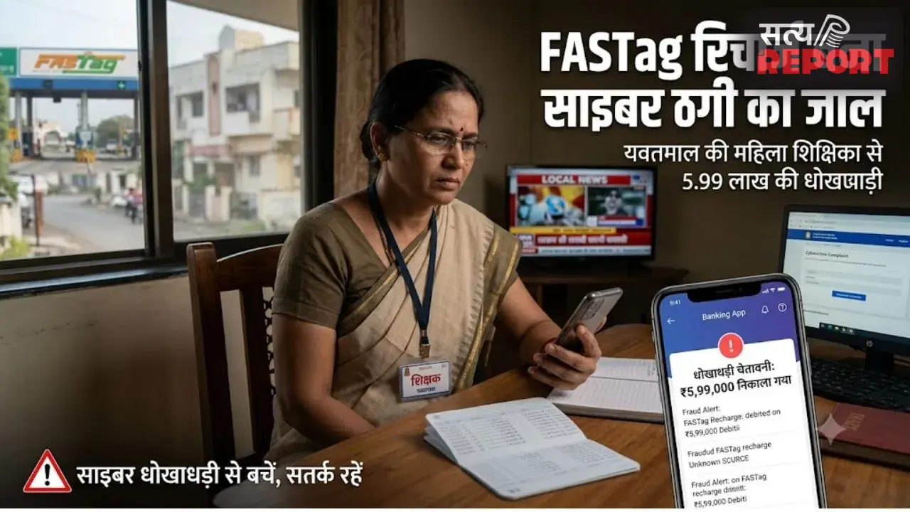 FASTag रिचार्ज बना साइबर ठगी का जाल, यवतमाल की महिला शिक्षिका से 5.99 लाख की धोखाधड़ी