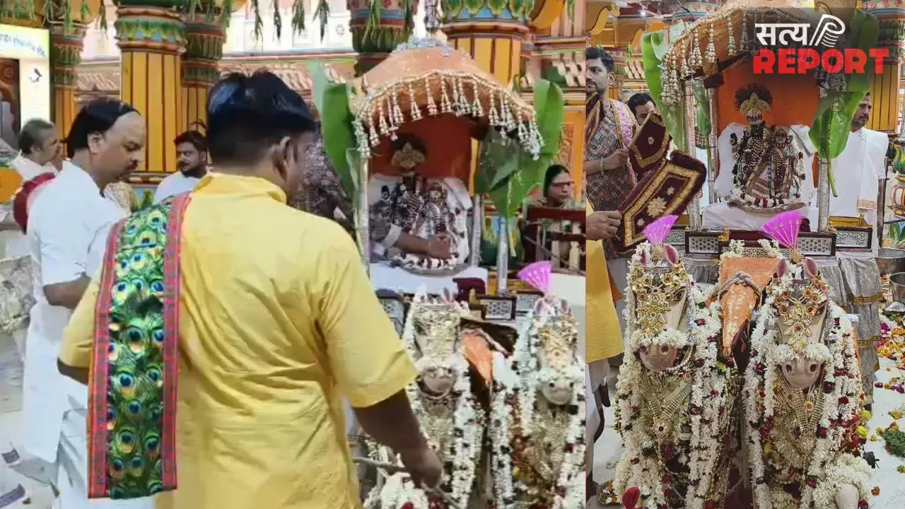 Mathura: द्वारकाधीश मंदिर में धूमधाम से निकली रथयात्रा, ठाकुर जी के दिव्य दर्शन को उमड़े हजारों श्रद्धालु