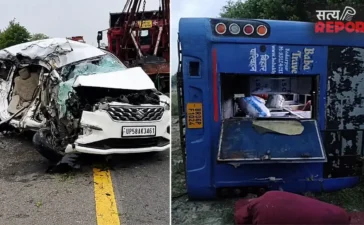 उन्नाव में आगरा-लखनऊ एक्सप्रेसवे पर भीषण हादसा, बस-कार की टक्कर में सात लोगों की दर्दनाक मौत उन्नाव में आगरा-लखनऊ एक्सप्रेसवे पर भीषण हादसा, बस-कार की टक्कर में सात लोगों की दर्दनाक मौत