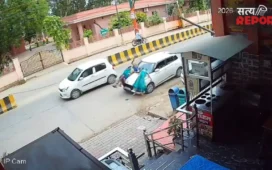 मथुरा में तेज रफ्तार स्विफ्ट कार ने दो महिलाओं को मारी टक्कर; सीसीटीवी में कैद हुई पूरी घटना, चालक फरार