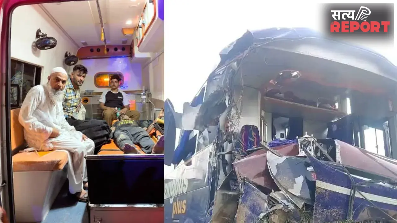 Agra Bus Accident: आगरा-लखनऊ एक्सप्रेसवे पर बड़ा हादसा; चालक को झपकी आने से खाई में उतरी वोल्वो बस, 6 घायल
