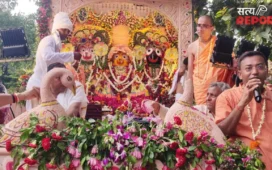 आगरा में नंदीघोष रथ पर विराजे भगवान जगन्नाथ: श्रद्धालुओं ने खींची रथ की रस्सी, भक्ति में डूबा पूरा शहर