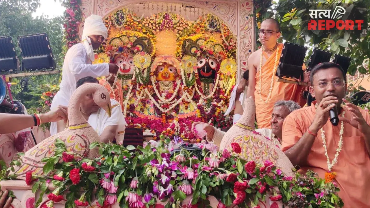आगरा में नंदीघोष रथ पर विराजे भगवान जगन्नाथ: श्रद्धालुओं ने खींची रथ की रस्सी, भक्ति में डूबा पूरा शहर