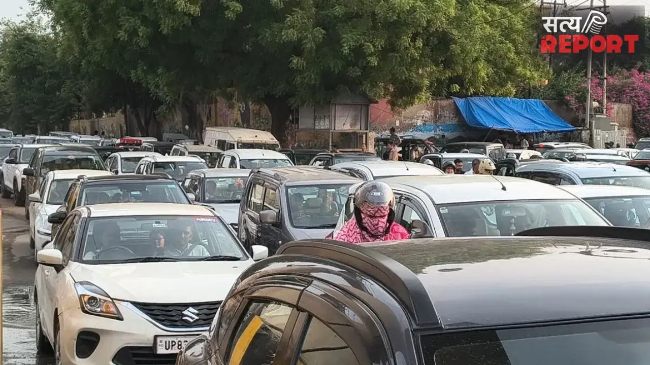 Agra: यूपीटीईटी परीक्षा के बाद एमजी रोड पर ट्रैफिक सिस्टम फेल, घंटों जाम में फंसे लोग