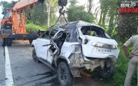 Meerut Accident: दिल्ली-देहरादून हाईवे पर कार का टायर फटने से भीषण सड़क हादसा, 3 युवकों की दर्दनाक मौत