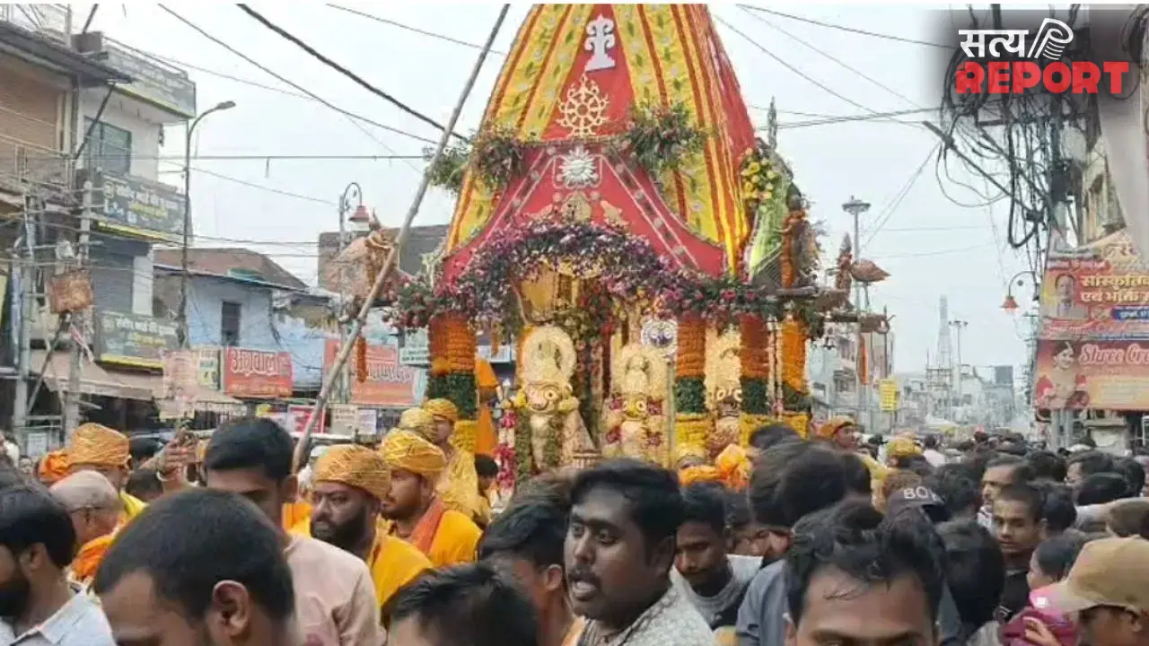 प्रयागराज में निकली भगवान जगन्नाथ की भव्य रथयात्रा, हजारों श्रद्धालुओं ने खींचा 16 पहियों वाला नंदी घोष रथ
