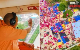 सावन में दिखी आस्था की भव्य तस्वीर; CM Yogi ने कांवड़ियों पर बरसाए फूल; हर-हर बम-बम से गूंजा उत्तर प्रदेश