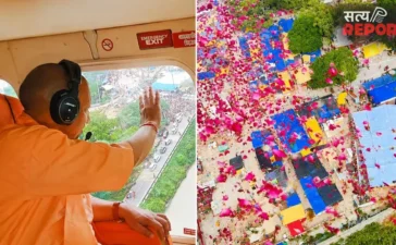 सावन में दिखी आस्था की भव्य तस्वीर; CM Yogi ने कांवड़ियों पर बरसाए फूल; हर-हर बम-बम से गूंजा उत्तर प्रदेश
