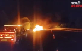 Mathura: यमुना एक्सप्रेसवे पर चलती कार बनी आग का गोला; देखते ही देखते जलकर हुई खाक, सभी सवार सुरक्षित