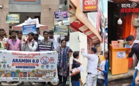 सावन में प्लास्टिक मुक्त अभियान: विश्वनाथ धाम में भारी भीड़ के बीच 372 दुकानों पर लगाए गए जागरूकता स्टीकर