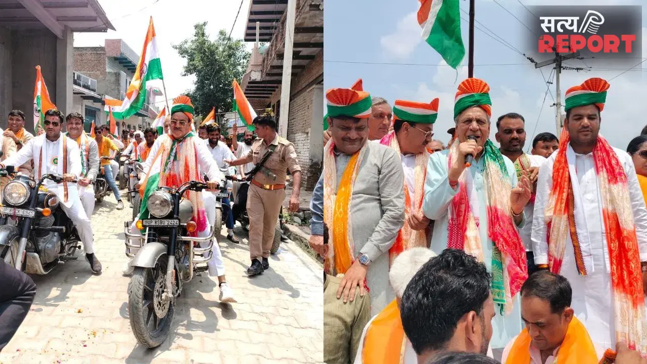 भारत माता की जय- वंदे मातरम के नारों से गूंजा चौमुहां, तिरंगा बाइक यात्रा को कैबिनेट मंत्री ने दिखाई हरी झंडी