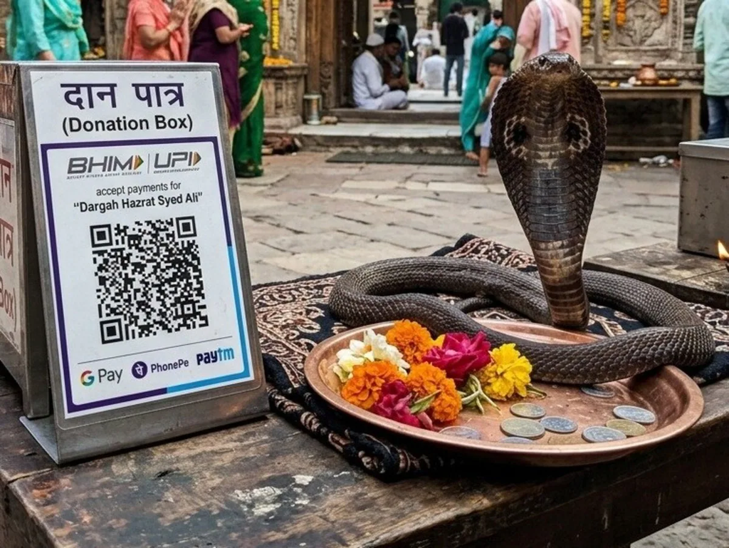 सांप का डर, QR कोड और वसूली का खेल; इंदौर में ठग ने दरगाह का ‘बाबा’ बन महिला को ऐसे बनाया शिकार.. सांप का डर, QR कोड और वसूली का खेल; इंदौर में ठग ने दरगाह का ‘बाबा’ बन महिला को ऐसे बनाया शिकार..