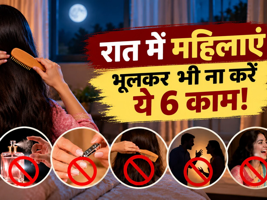 रात में बाल संवारने से लेकर नाखून काटने तक, महिलाओं को क्यों मना करते हैं ये 6 काम? जानें धार्मिक मान्यताएं रात में बाल संवारने से लेकर नाखून काटने तक, महिलाओं को क्यों मना करते हैं ये 6 काम? जानें धार्मिक मान्यताएं