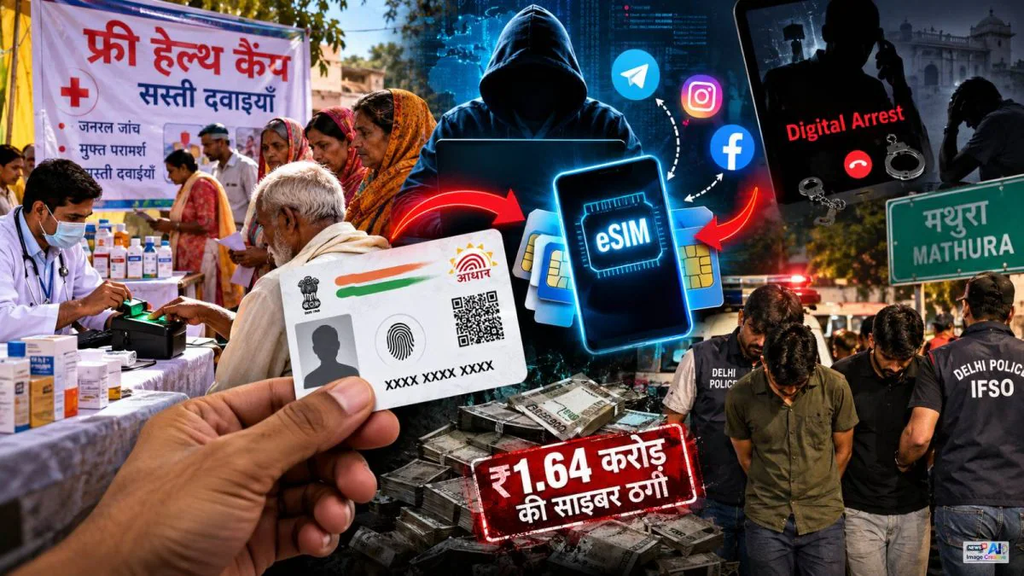 सस्ती दवाओं का लालच देकर आधार-बायोमेट्रिक डेटा जुटाने का खेल, 1.64 करोड़ की साइबर ठगी की जांच में खुला राज सस्ती दवाओं का लालच देकर आधार-बायोमेट्रिक डेटा जुटाने का खेल, 1.64 करोड़ की साइबर ठगी की जांच में खुला राज