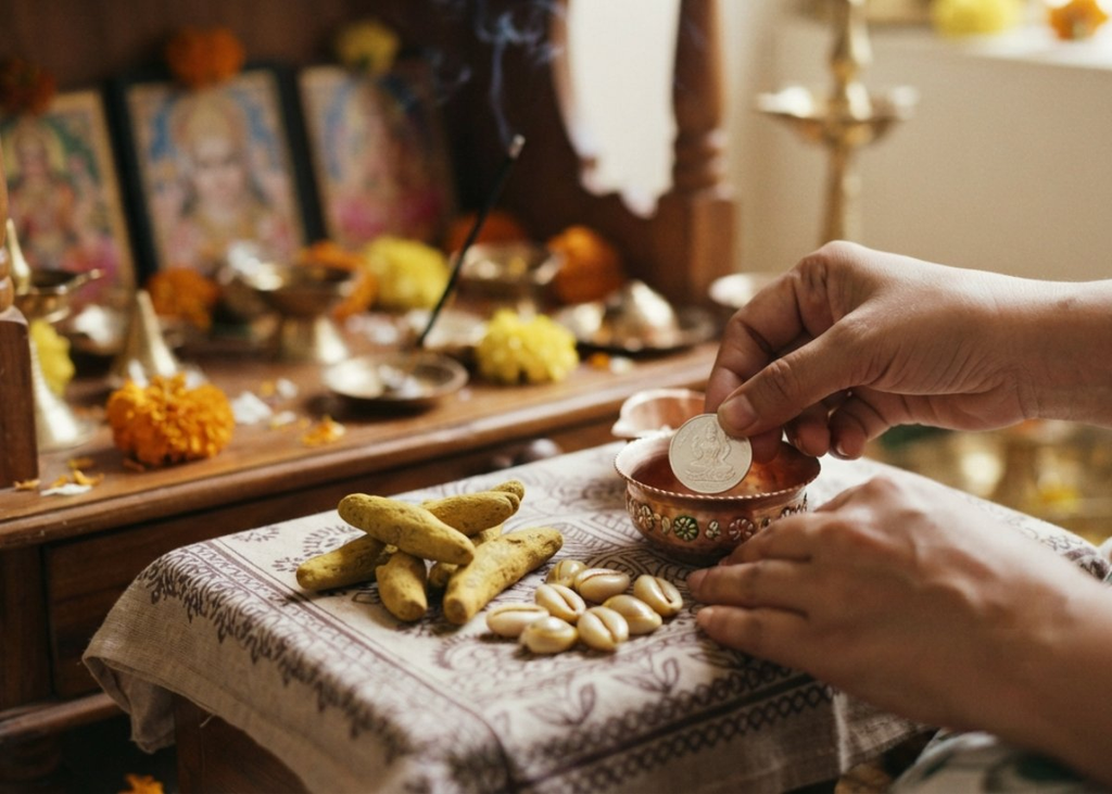 वास्तु शास्त्र: पूजा स्थान पर रखें ये 5 शुभ चीजें, धन-समृद्धि से जुड़ी हैं खास मान्यताएं वास्तु शास्त्र: पूजा स्थान पर रखें ये 5 शुभ चीजें, धन-समृद्धि से जुड़ी हैं खास मान्यताएं