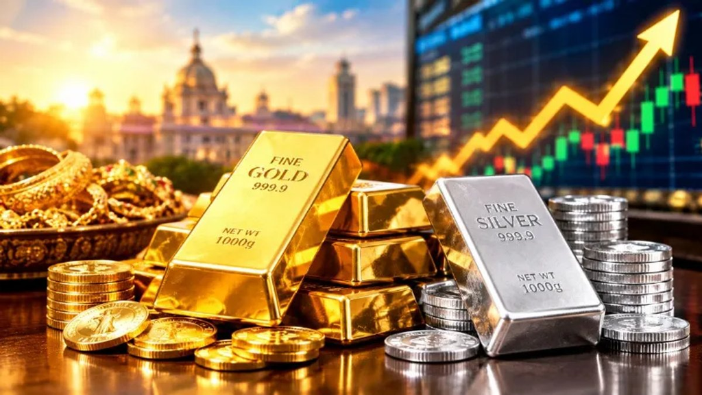 सोने-चांदी की कीमतों में फिर उछाल, दो दिन में ₹4,600 महंगा हुआ गोल्ड; दिल्ली में 1.54 लाख रुपये के पार पहुंचा भाव. सोने-चांदी की कीमतों में फिर उछाल, दो दिन में ₹4,600 महंगा हुआ गोल्ड; दिल्ली में 1.54 लाख रुपये के पार पहुंचा भाव.