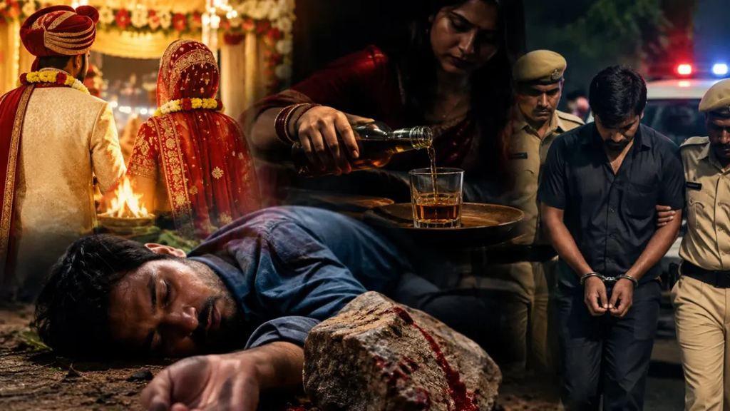 पत्नी पर प्रेमी के साथ मिलकर पति की हत्या की साजिश रचने का आरोप, शराब पिलाकर ईंट-पत्थर से कुचला; चार गिरफ्तार पत्नी पर प्रेमी के साथ मिलकर पति की हत्या की साजिश रचने का आरोप, शराब पिलाकर ईंट-पत्थर से कुचला; चार गिरफ्तार