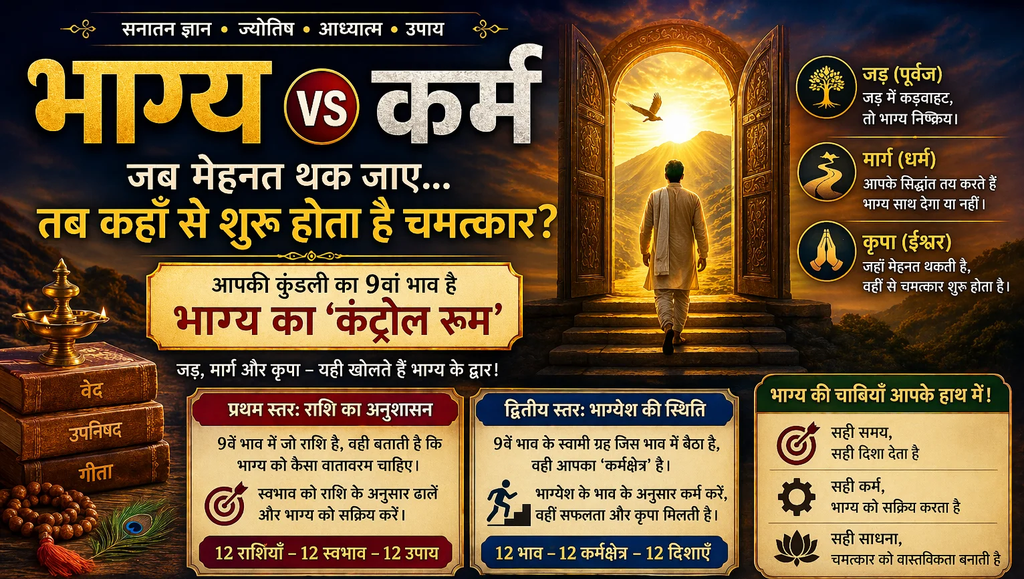 भाग्य और कर्म में कौन है बड़ा? जब मेहनत के बाद भी नहीं मिलती सफलता, तब क्या कहता है सनातन धर्म भाग्य और कर्म में कौन है बड़ा? जब मेहनत के बाद भी नहीं मिलती सफलता, तब क्या कहता है सनातन धर्म